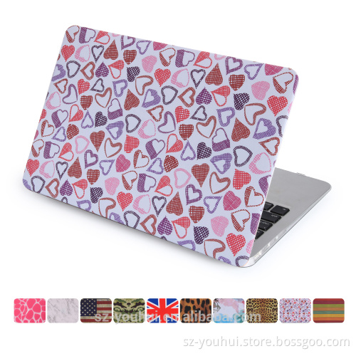 Factory Price Fashion Magnetic Leopard Camouflage Wood UK Flag Designer Hard Case Flip Cover for Macbook Air